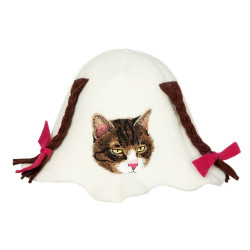 Klobouk do sauny - Kitty s copánky  Klobouk do sauny - Kitty s copánky