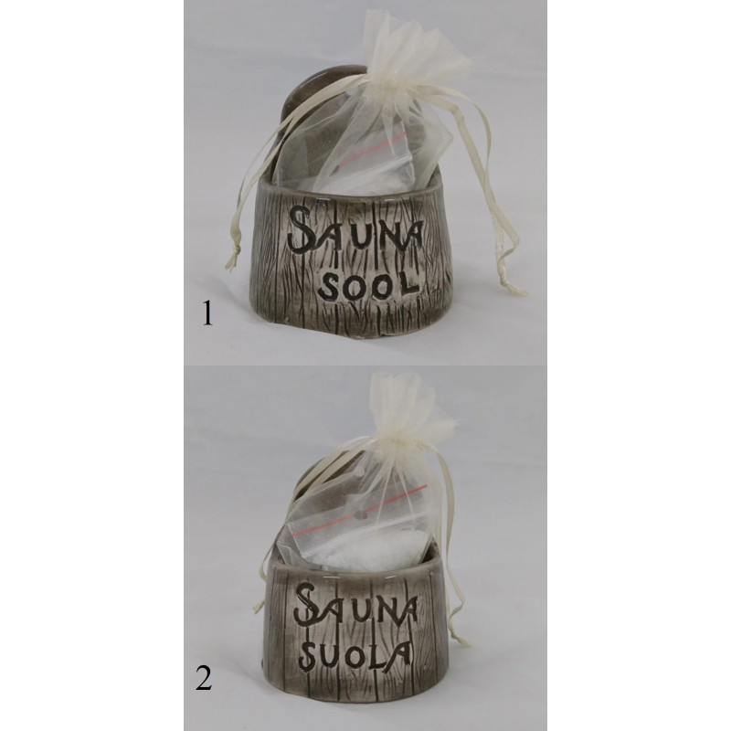 Keramická nádoba na sůl do sauny - tmavá 120