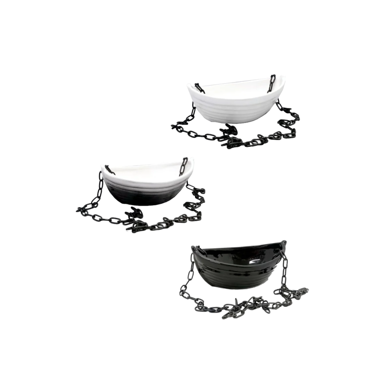 Keramická nádobka na vůně - lodička s řetízkem