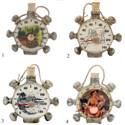 Keramický saunový teploměr - lodní kormidlo  Keramický saunový teploměr - lodní kormidlo