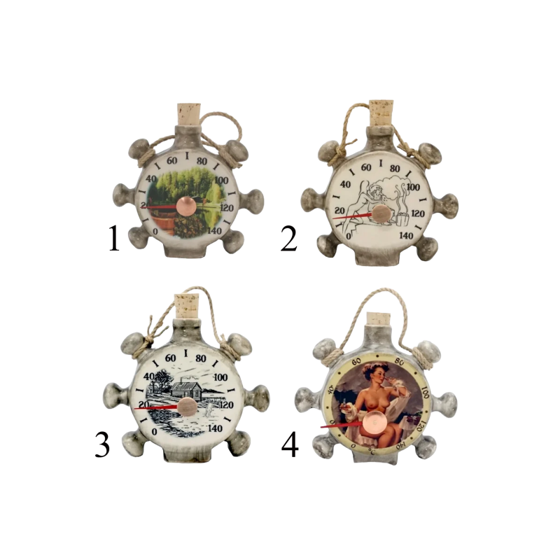 Keramický teploměr do sauny - kormidlo lodi