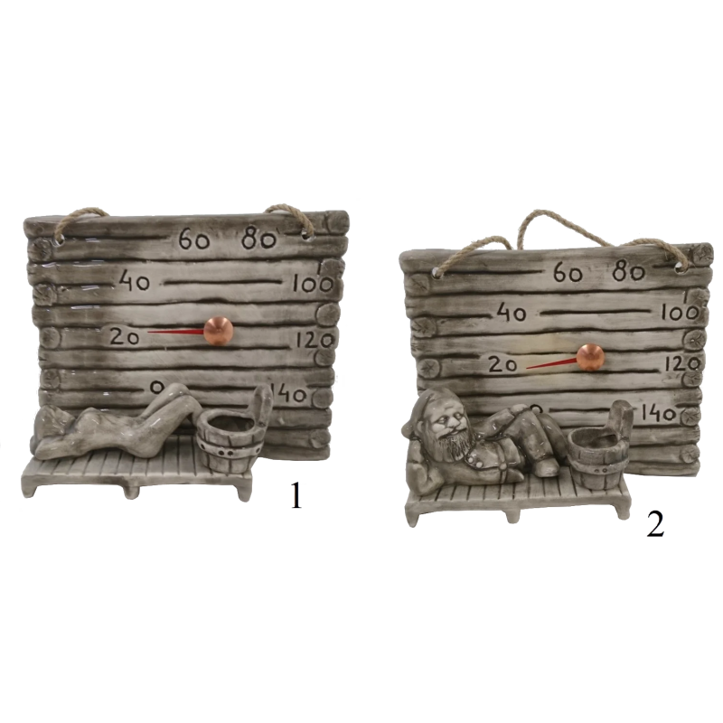 Keramický saunový teploměr - malý soudek na vůně