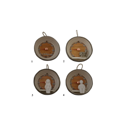 Keramický saunový teploměr - sud 