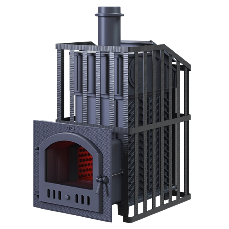 Saunová kamna na dřevo GEFEST - GFS ZK Uragan 45 (M) v mřížce