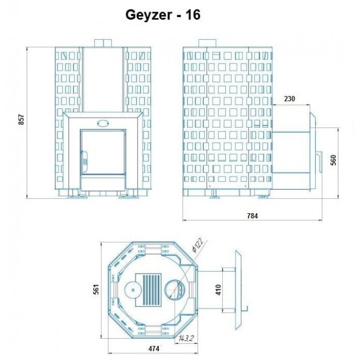 Saunová kamna na dřevo - NOVA GEYZER 16
