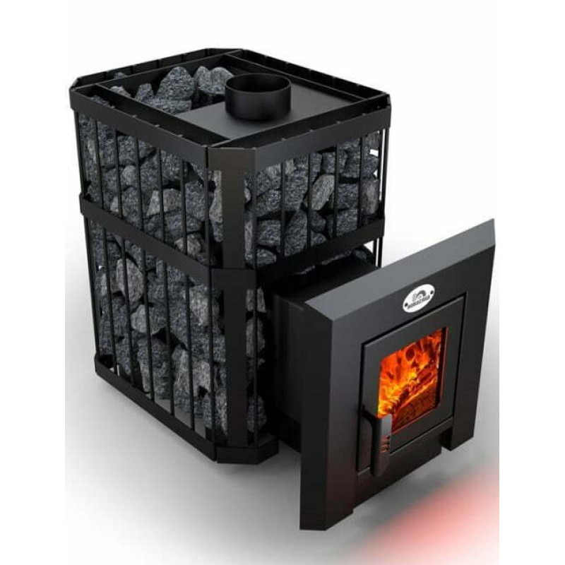 Saunová kamna na dřevo - NOVA KLASSIK 12 se sítí, prosklené dveře