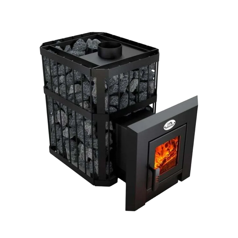 Saunová kamna na dřevo - NOVA KLASSIK 12 se sítí, prosklené dveře