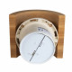 Saunový ventilátor MM-S se zpětným ventilem a zakřiveným povrchem dřeva d/100mm
