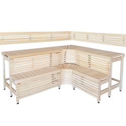 Modulární saunové lavice s designem „Sun Corner“ 2114 × 2406 mm 