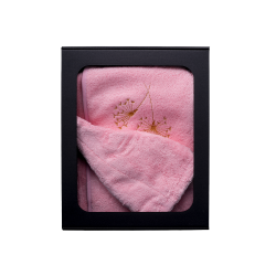 Dárková sada v dárkové krabičce PRO NI. Dámská saunová čepice a zástěra - RŮŽOVÁ 