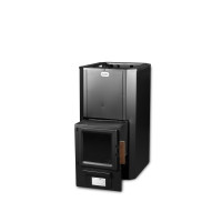 Saunová kamna na dřevo - SKAMET P-220, skleněné dvířka