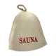 Saunová čepice - Sauna, s červeným písmem