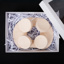 Saunový polštář do sauny, v dárkové krabičce, osikové dřevo 