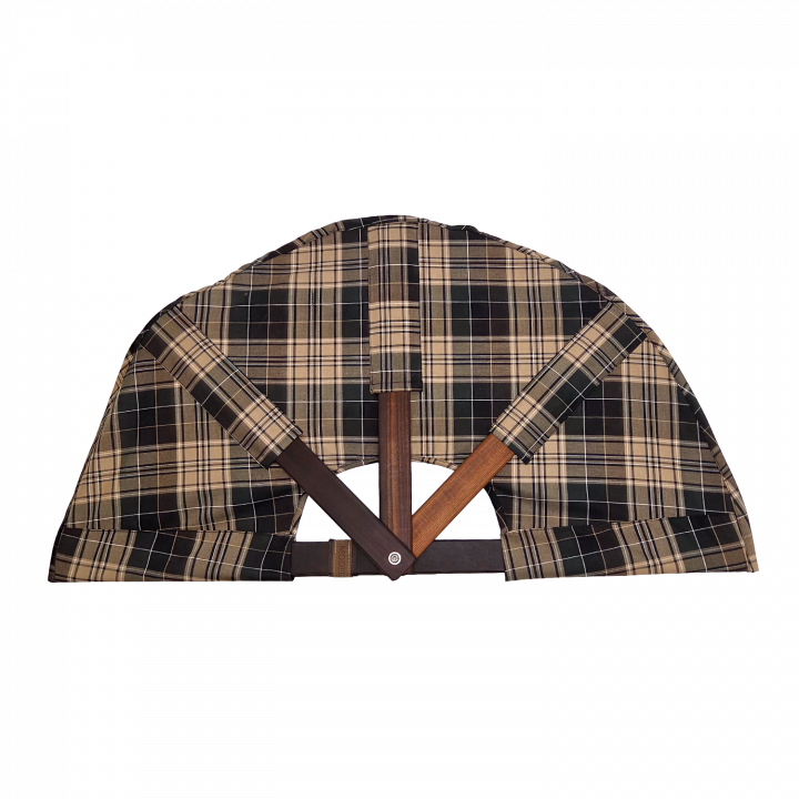 Ventilátor do sauny, tmavý kostkovaný materiál
