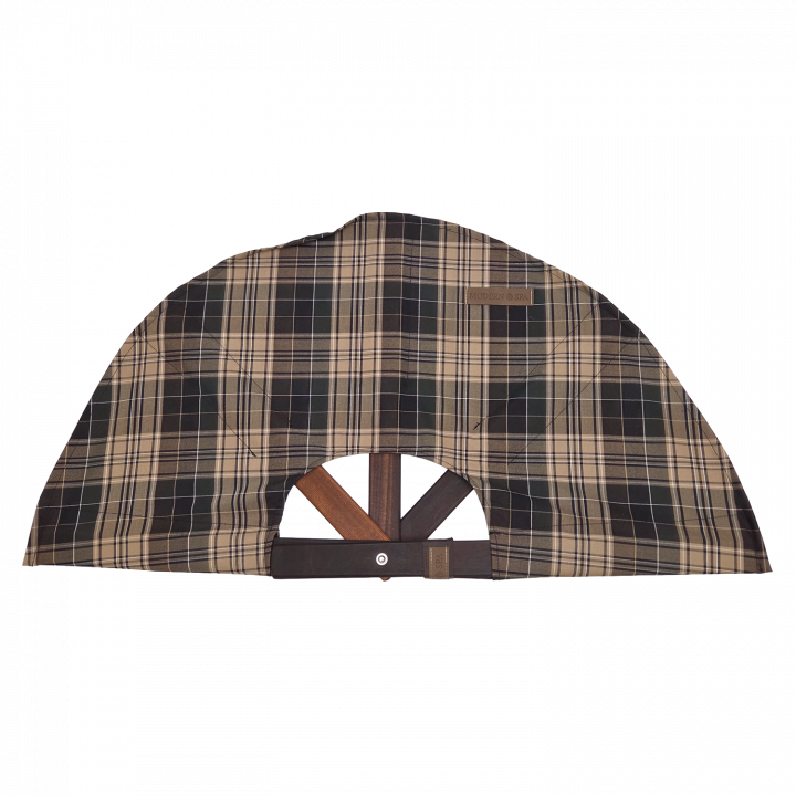 Ventilátor do sauny, tmavý kostkovaný materiál