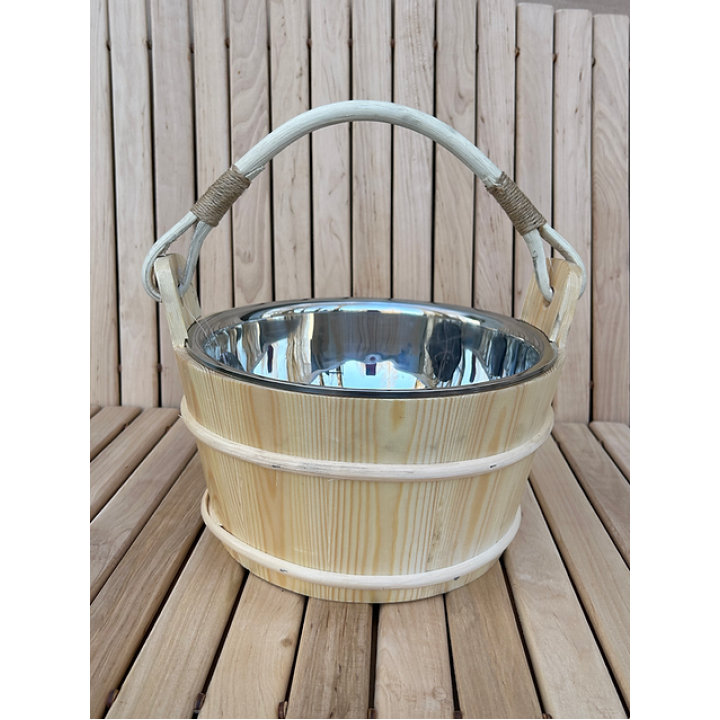 Borovicové saunové vědro s nerezovou vložkou, 5 l