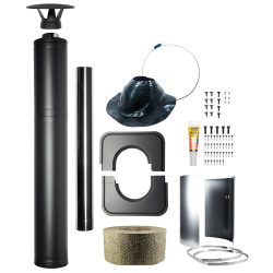 Ocelová izolovaná komínová sada - HARVIA, černá 