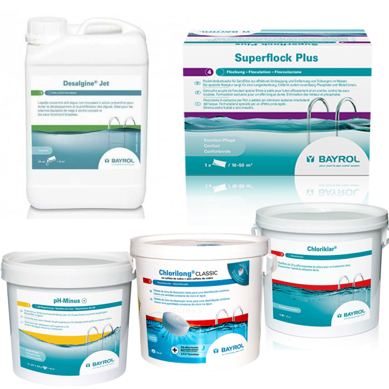 Sada na údržbu s chlórem, pro bazény s velkým filtrem