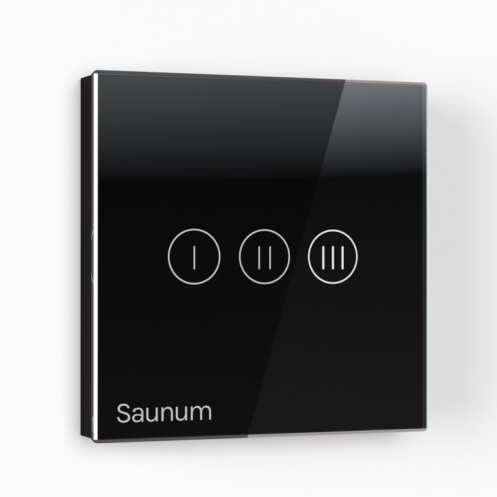Ovládání teploty pro saunu SAUNUM Base S Solution, černý ovládací panel