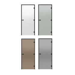 Skleněné dveře do sauny HARVIA 8x19 (rám z černé borovice) 