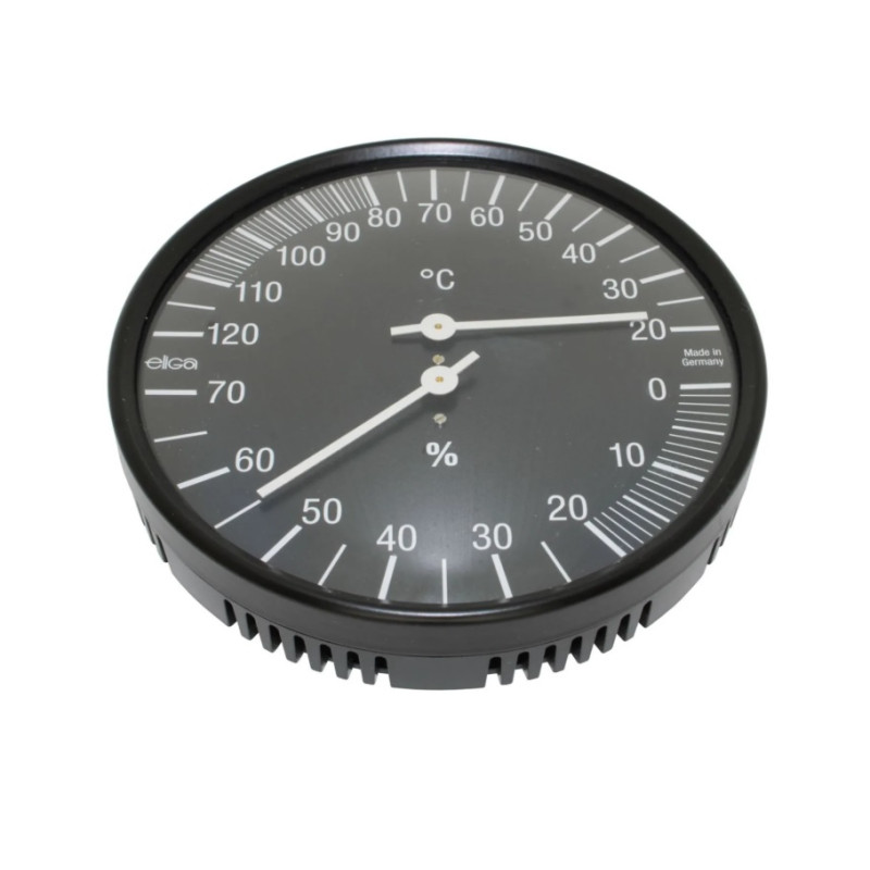 Teploměr-vlhkoměr, černý