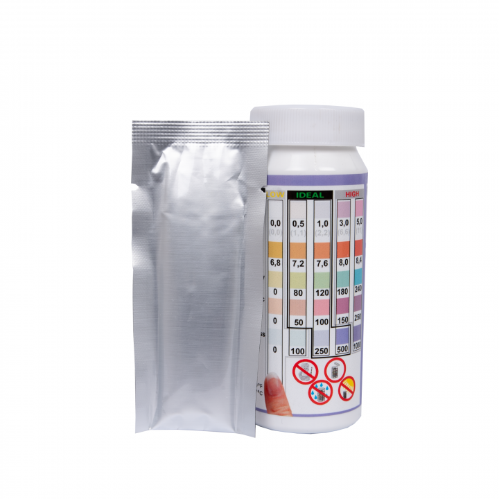 Testovací proužky na vodu Easy-Dip 3 v 1, testování pH/CL/BR/alkalinity, 50 ks