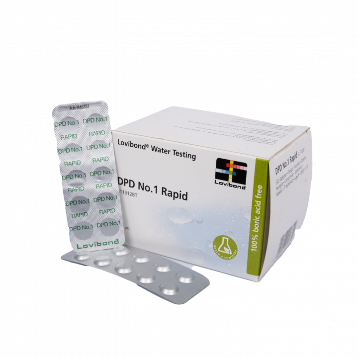 Tablety pro testování vody DPD 1, stanovení chloru, 10 tablet