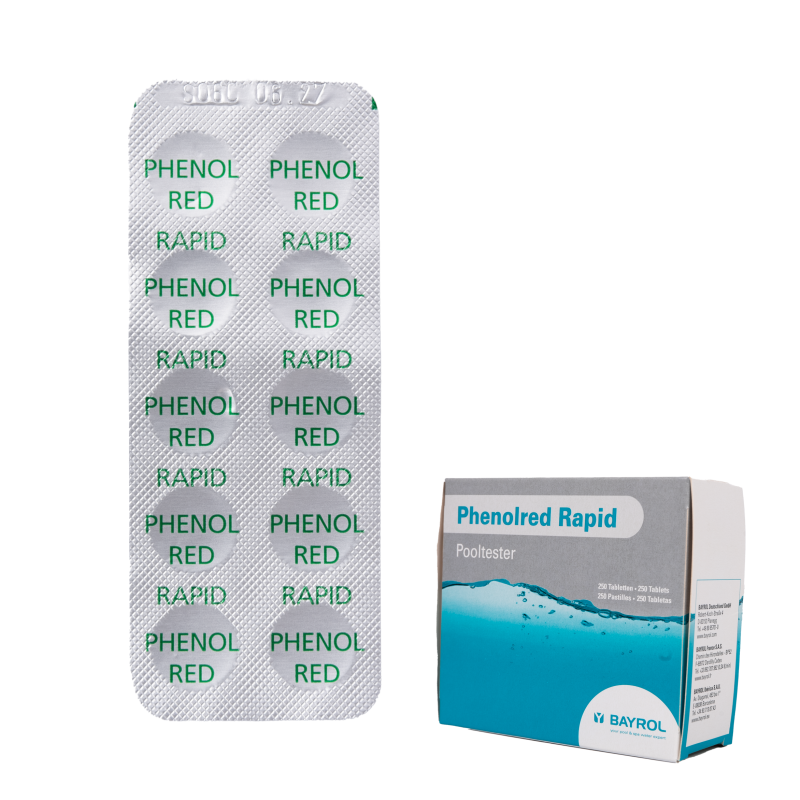 Tablety pro testování vody Phenolred Rapid, pro stanovení pH, 10 tablet