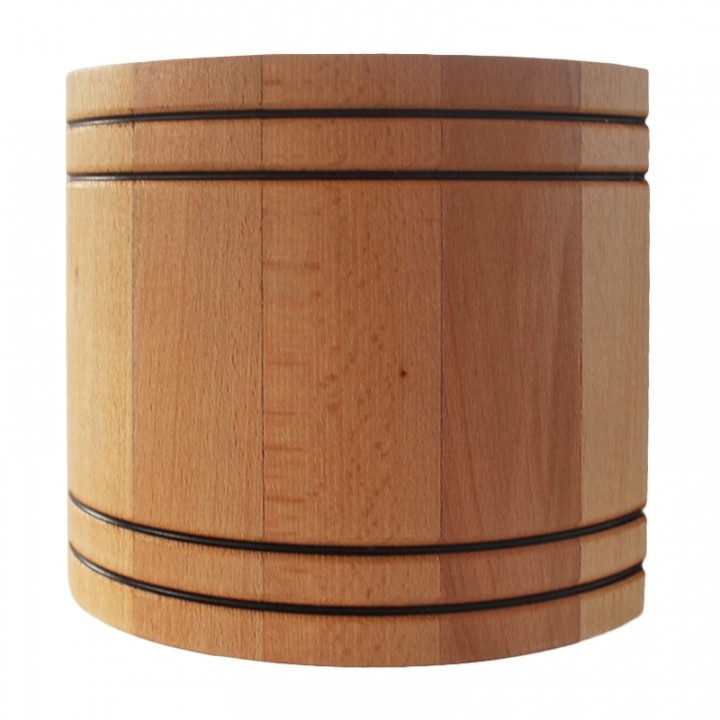 Saunový ventilátor MM-S se zpětným ventilem a zakřiveným povrchem dřeva d/100mm