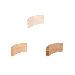 Vnitřní oblouk pro modulární saunové lavice, 40x140x330 mm  Vnitřní oblouk pro modulární saunové lavice, 40x140x330 mm