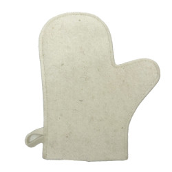 Vlněná rukavice do sauny, bílá 